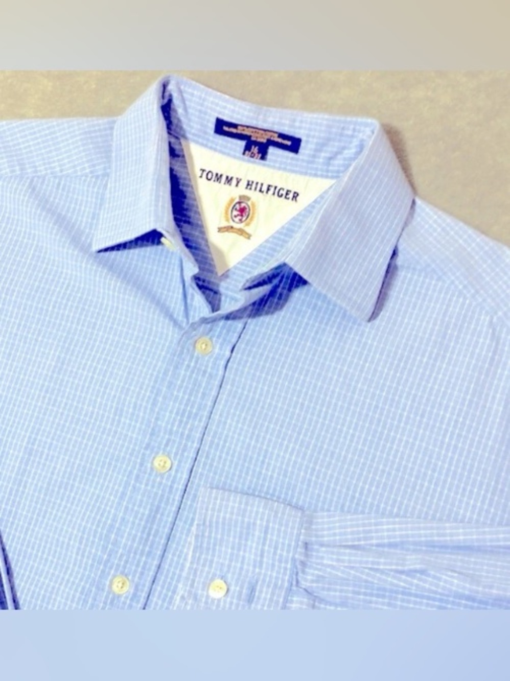 Tommy Hilfiger Shirt Mens Size 16 32-33 Vintage 90s YZK Retro